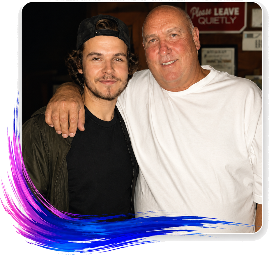 Mark, owner of Mark's Painting, with his son